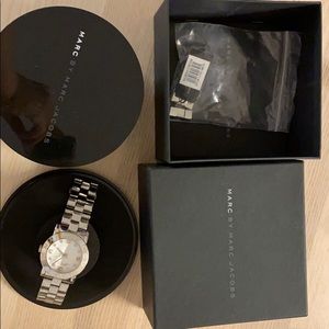 Marc by Marc Jacobs silver large watch in box